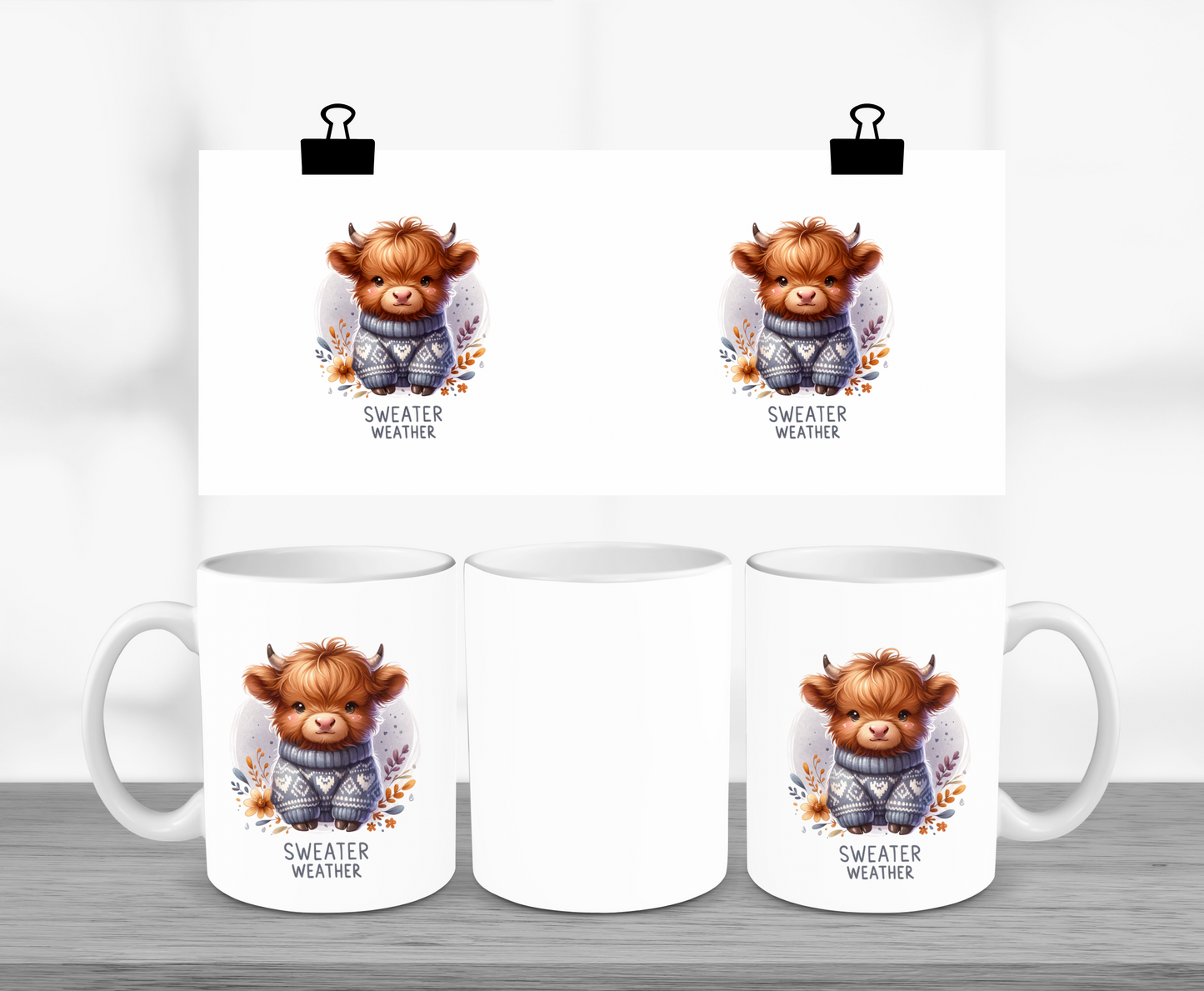 Sweater Weather Highland Cow 11oz Mug