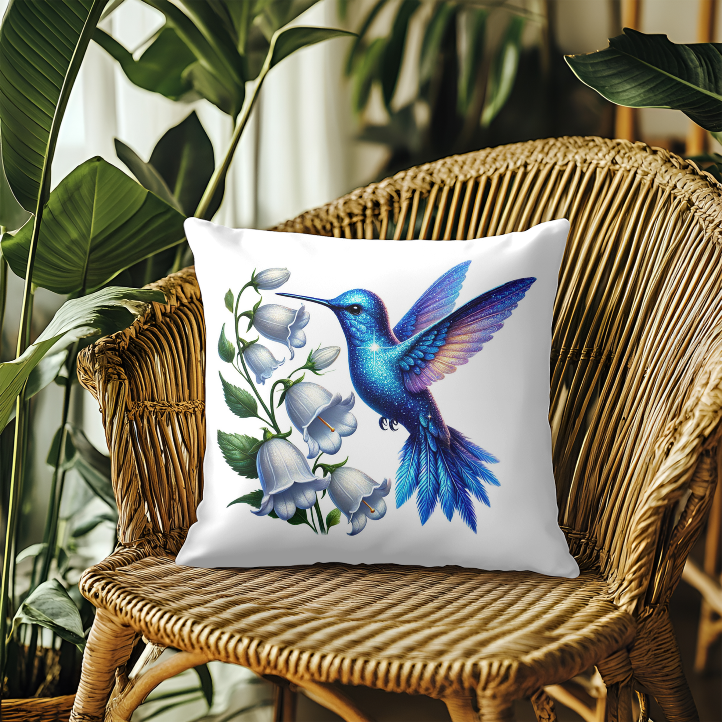 Blue Hummingbird Spring Design Cushion Cover 40x40CM
