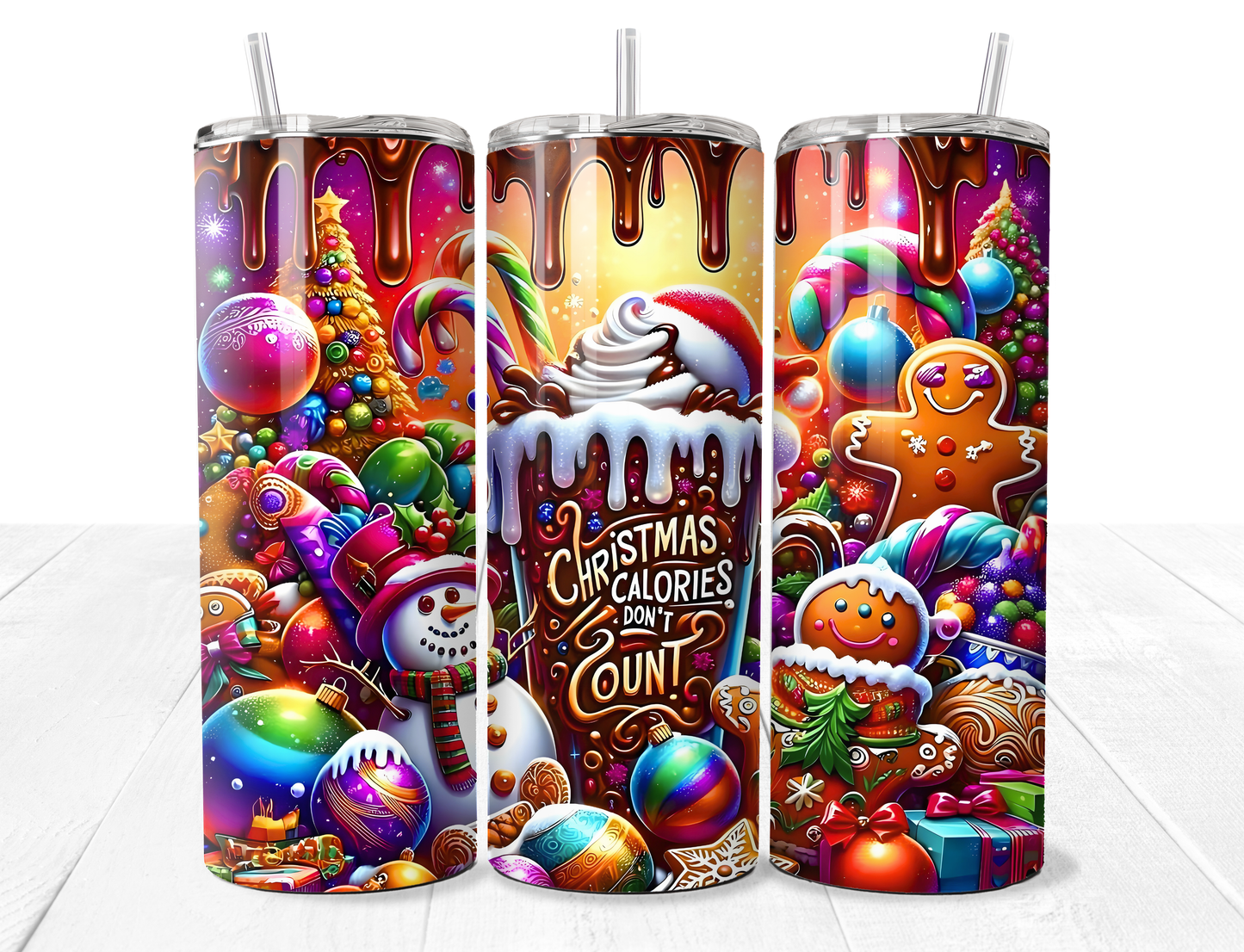 Christmas Calories Don't Count 20oz Stainless Tumbler