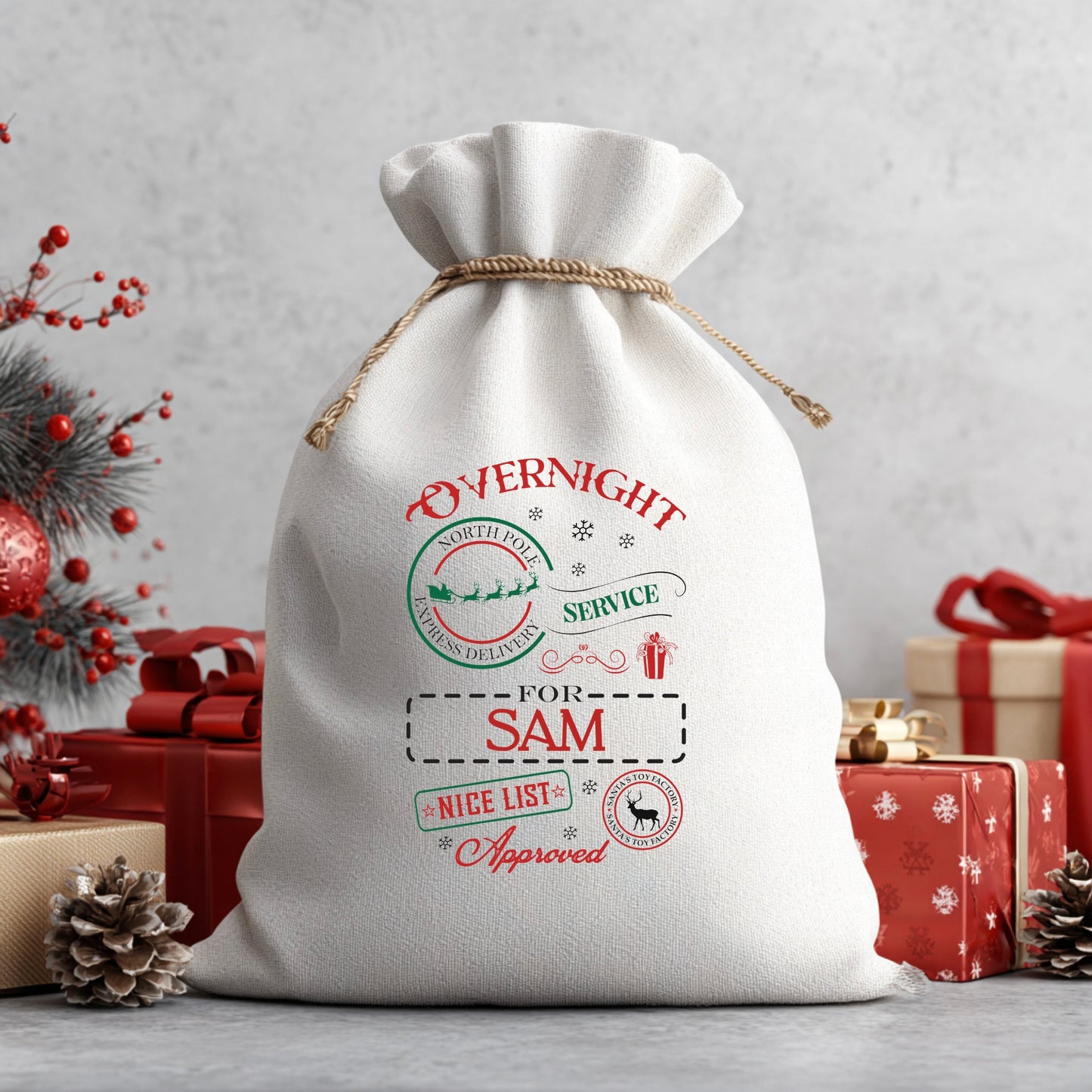 Personalised North Pole Service Santa Sack