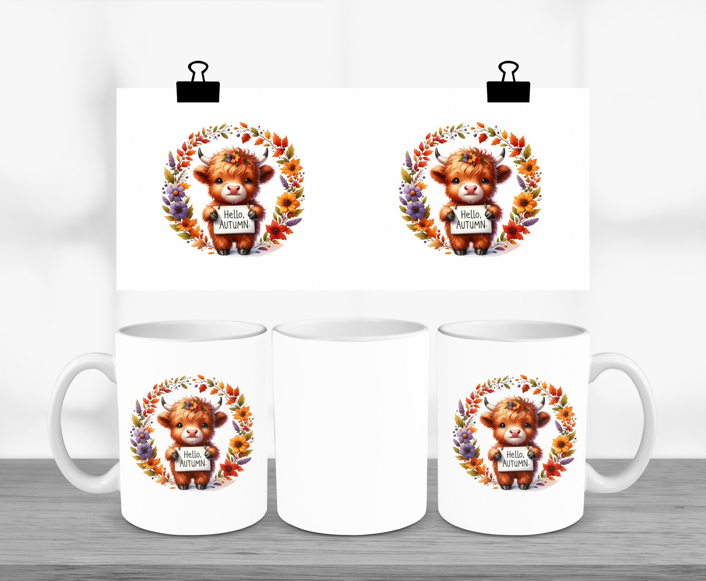 Hello Autumn Highland Cow 11oz Mug
