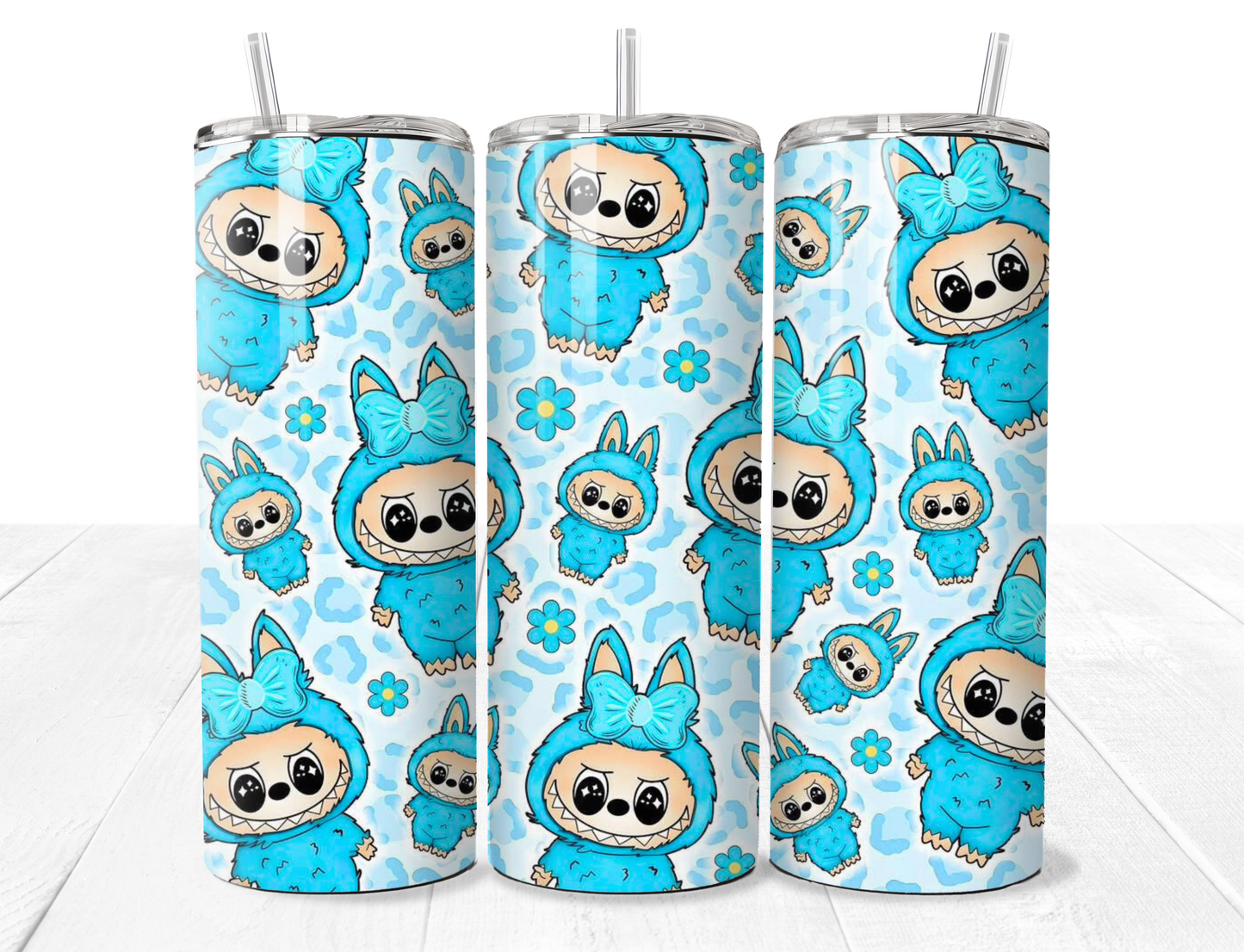 Labubu Flower Pattern 20oz Stainless Tumbler - Pre Order