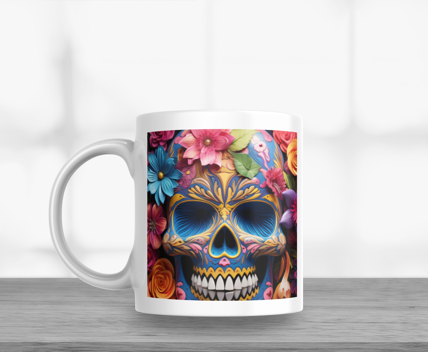 Colourful Halloween Skull 11oz Mug