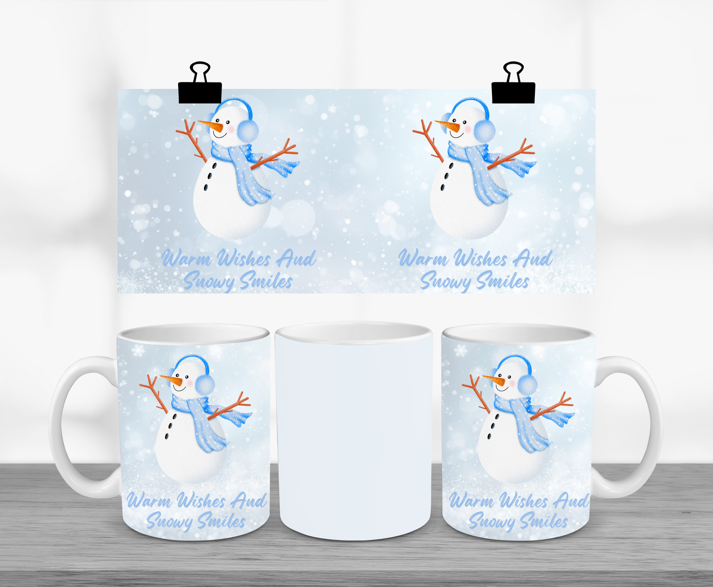 Warm Wishes & Snowy Smiles Snowman Christmas 11oz Mug