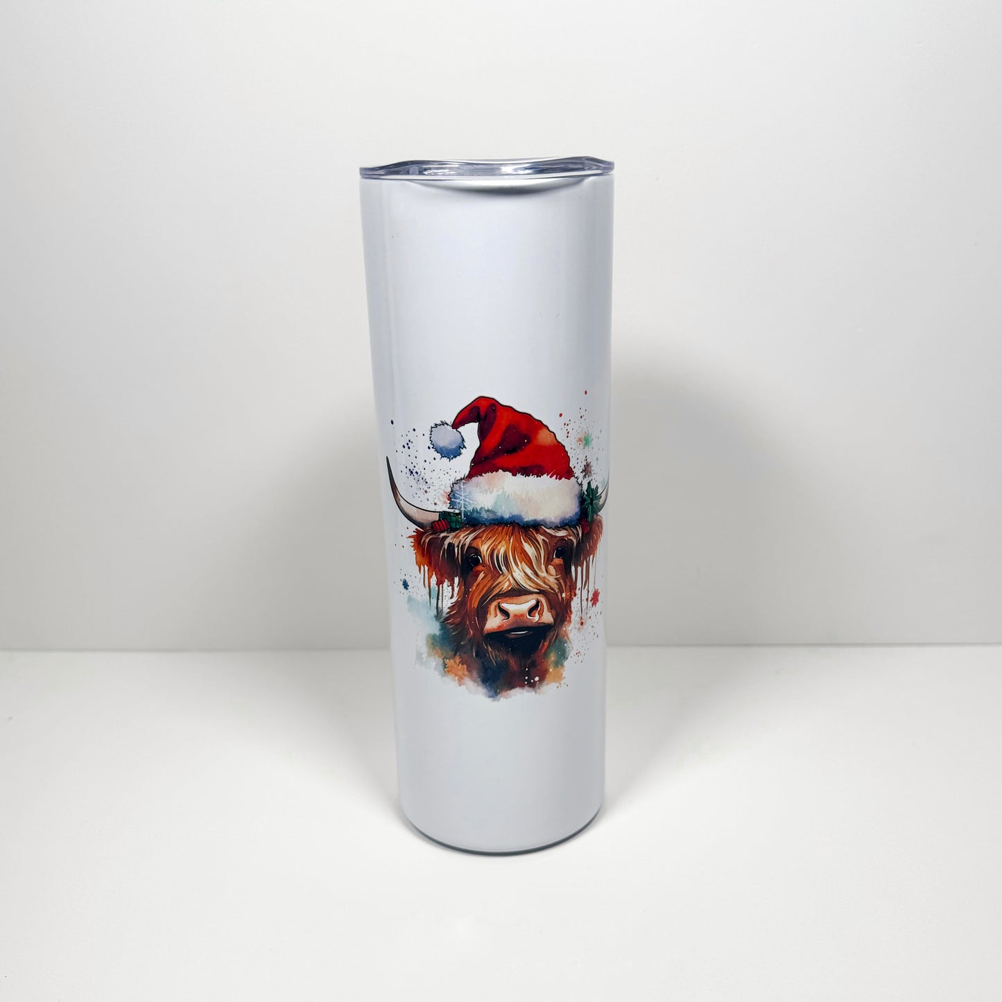 Christmas Highland Cow 20oz Stainless Tumbler