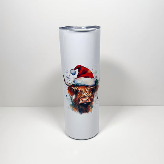 Christmas Highland Cow 20oz Stainless Tumbler