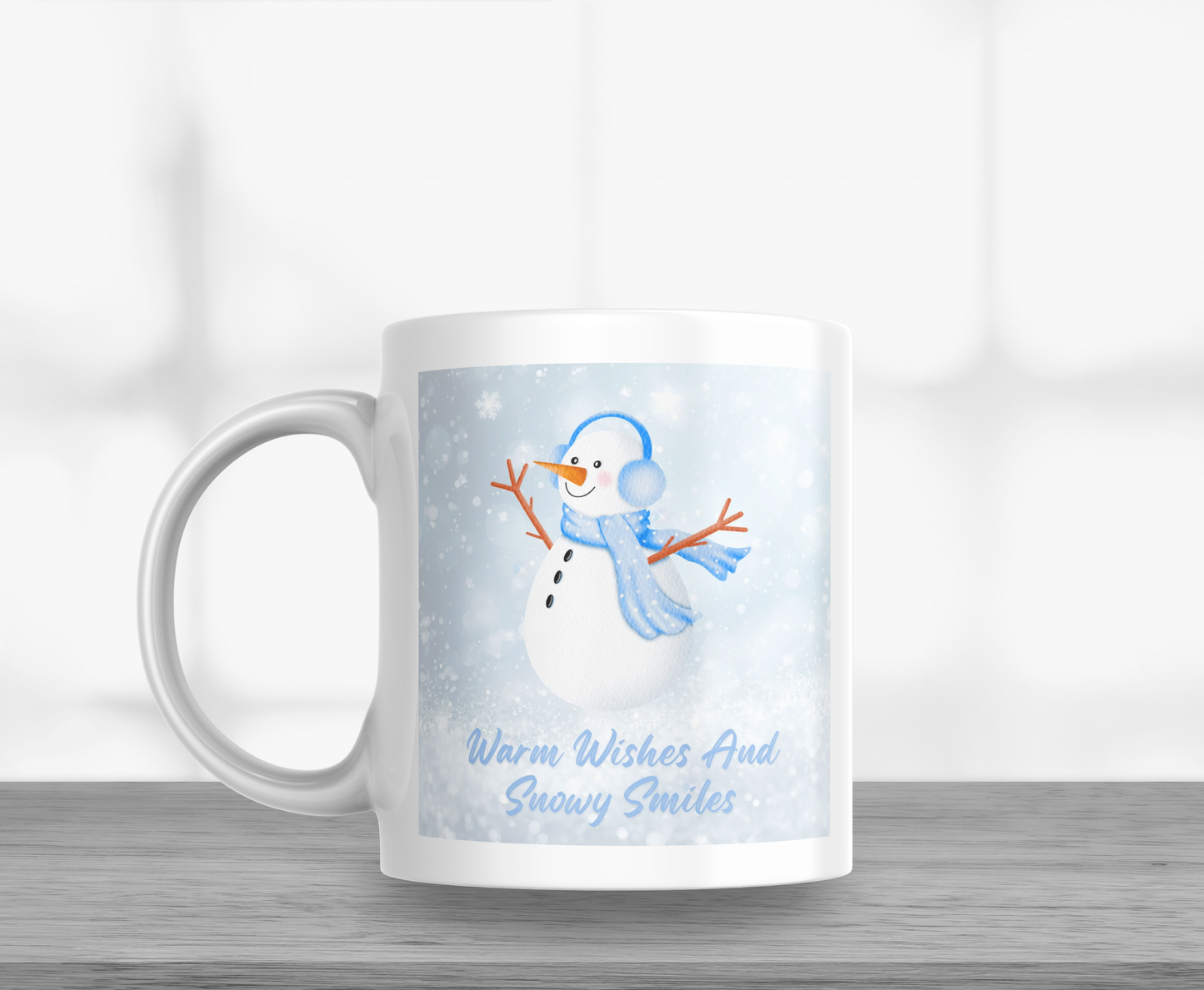 Warm Wishes & Snowy Smiles Snowman Christmas 11oz Mug