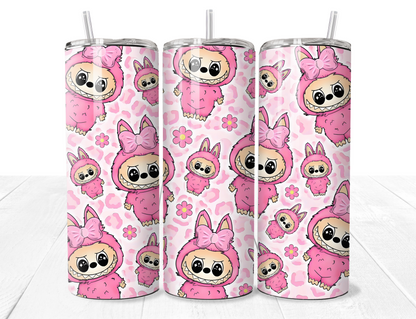 Labubu Flower Pattern 20oz Stainless Tumbler - Pre Order