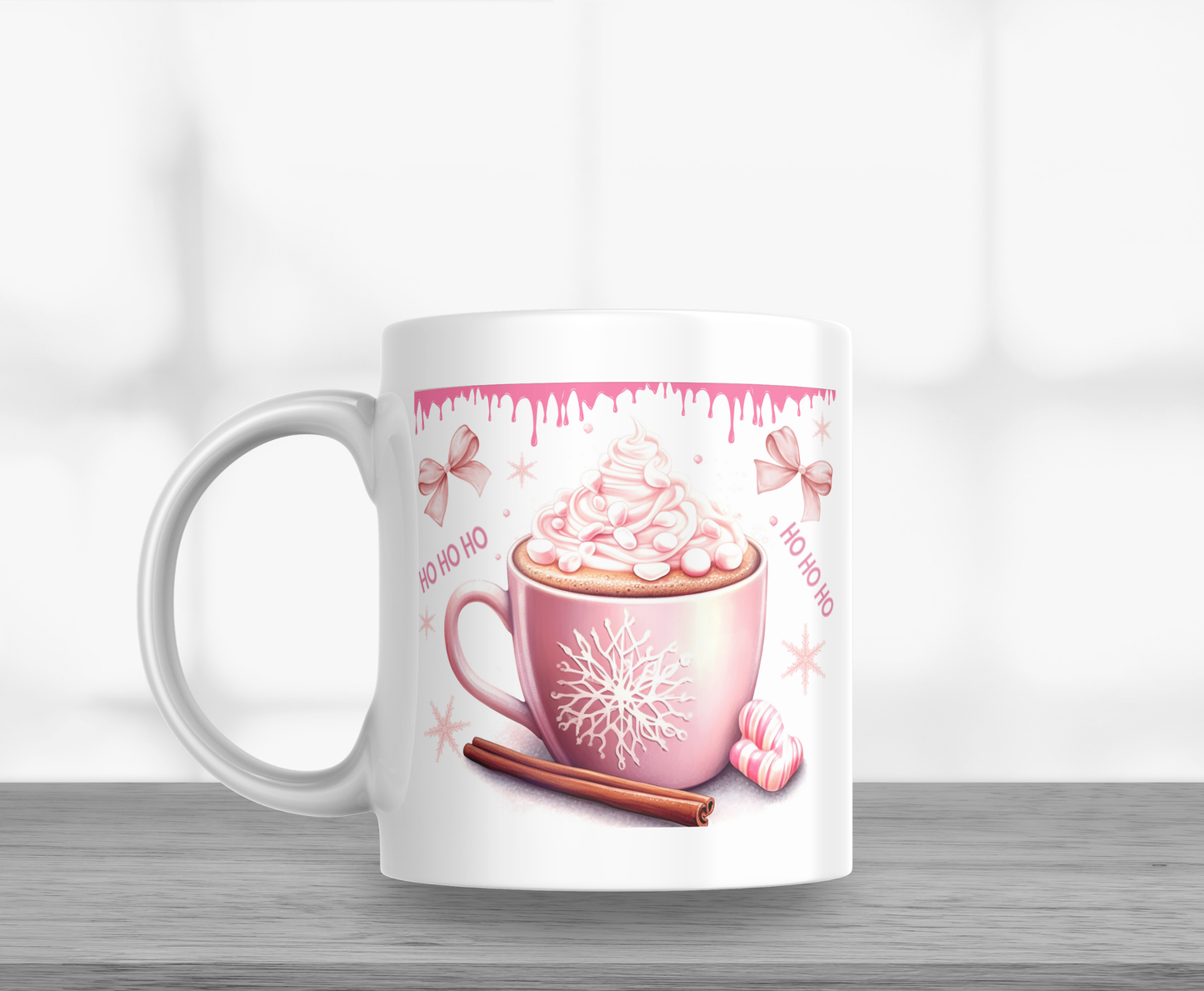 Pink Christmas Hot Chocolate 11oz Mug