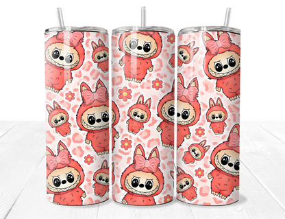 Labubu Flower Pattern 20oz Stainless Tumbler - Pre Order