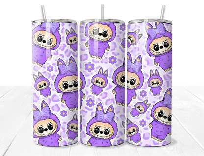 Labubu Flower Pattern 20oz Stainless Tumbler - Pre Order