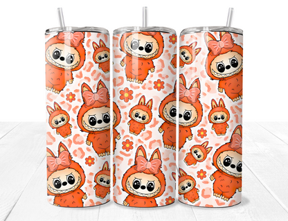 Labubu Flower Pattern 20oz Stainless Tumbler - Pre Order