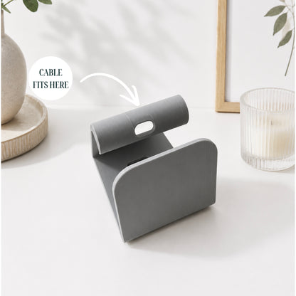 3D Printed Minimalist Modern Phone Stand With Charger Slot | Nightstand Smartphone Accessories