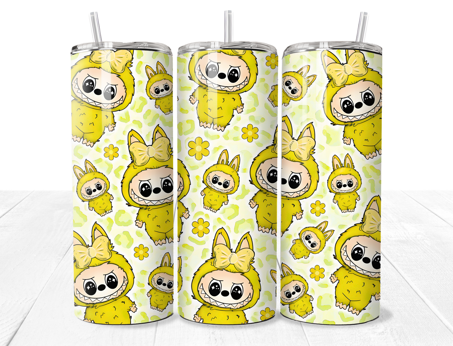 Labubu Flower Pattern 20oz Stainless Tumbler - Pre Order