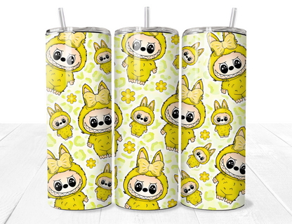 Labubu Flower Pattern 20oz Stainless Tumbler - Pre Order