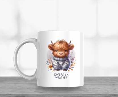Sweater Weather Highland Cow 11oz Mug