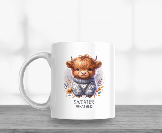 Sweater Weather Highland Cow 11oz Mug