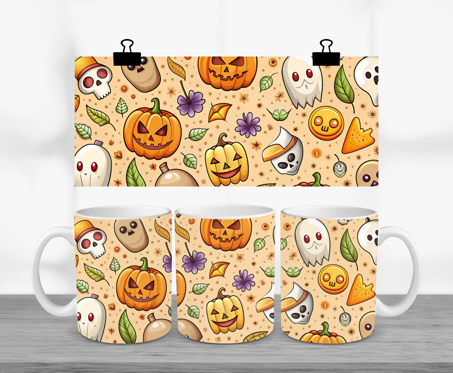 Pumpkins & Ghosts Halloween 11oz Mug