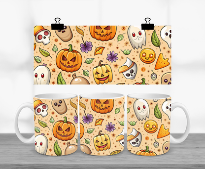 Pumpkins & Ghosts Halloween 11oz Mug