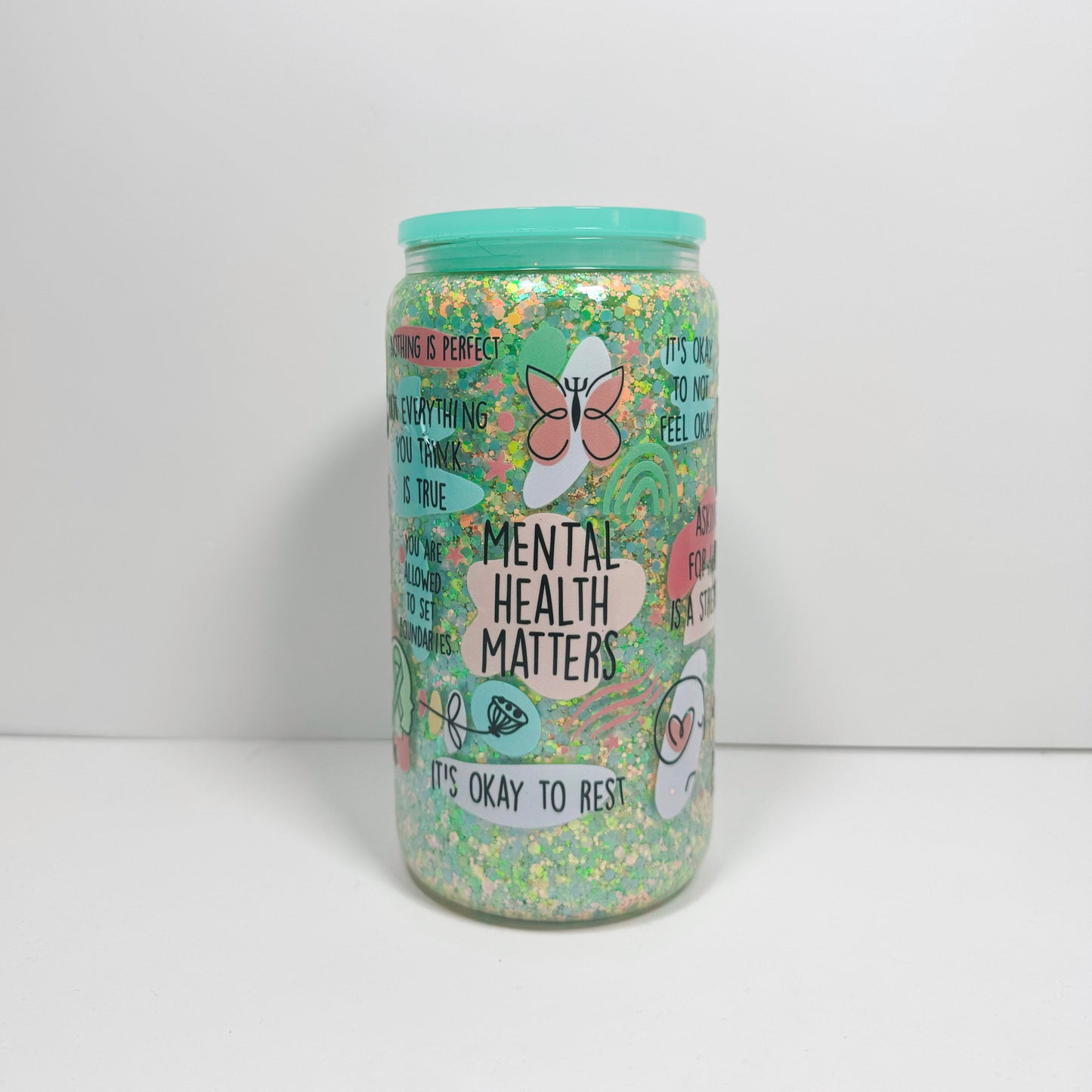 Mental Health Matters Quotes 16oz Acrylic Snowglobe | Ready To Ship