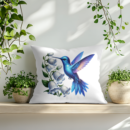 Blue Hummingbird Spring Design Cushion Cover 40x40CM