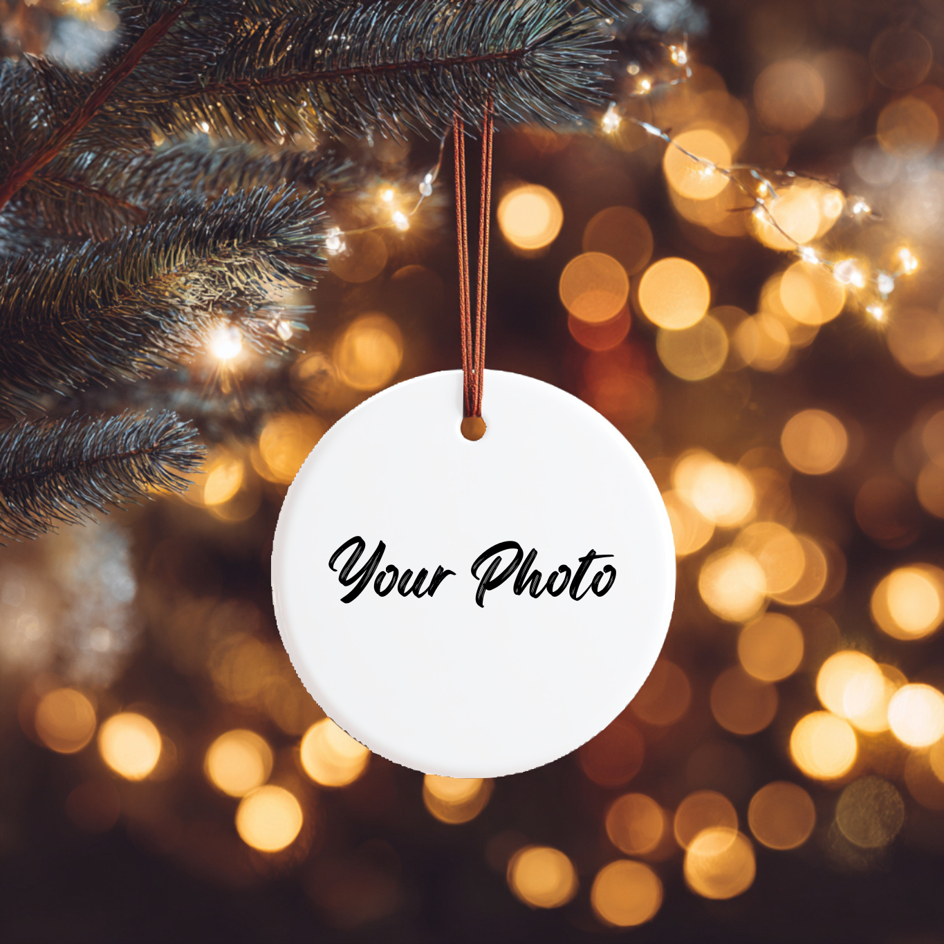 Personalised 1st Christmas Boy Ceramic Hanging Ornament