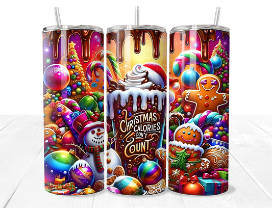 Christmas Calories Don't Count 20oz Stainless Tumbler