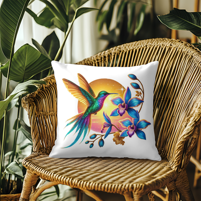 Vibrant Colourful Hummingbird Spring Design Cushion Cover 40x40CM