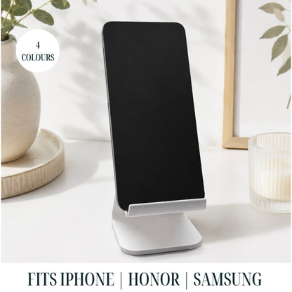 3D Printed Minimalist Modern Phone Stand With Charger Slot | Nightstand Smartphone Accessories