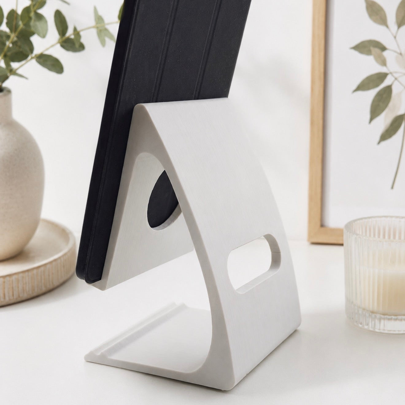 3D Printed iPad & Tablet Stand with Charger Slot | Minimalist Modern