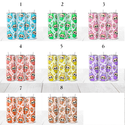 Labubu Flower Pattern 20oz Stainless Tumbler - Pre Order