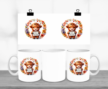 Hello Autumn Highland Cow 11oz Mug
