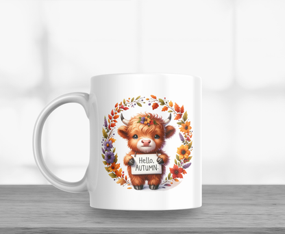 Hello Autumn Highland Cow 11oz Mug