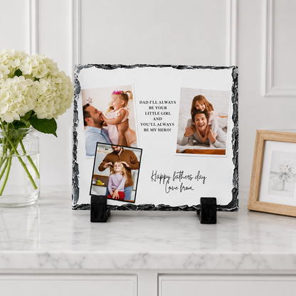 Personalised Fathers Day Slate | Custom Photo With Message & Glossy Finish