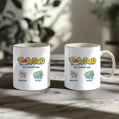 Personalised Pokedad 11oz Mug | We Choose You Pokedad Fathers Day | Gift For Dad Pokémon Inspired