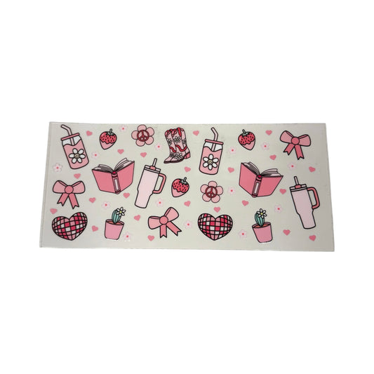 Girly Cow Boots, Books & Strawberries Wrap #41