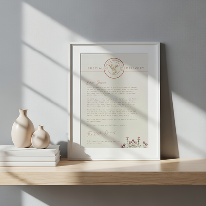 Personalised Easter Bunny Letter & Certificate | A4 Print Blue/Pink | Pay What You Can Afford
