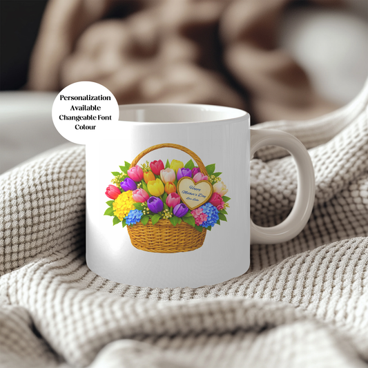 Personalized Mother’s Day Flower Basket 11oz Mug
