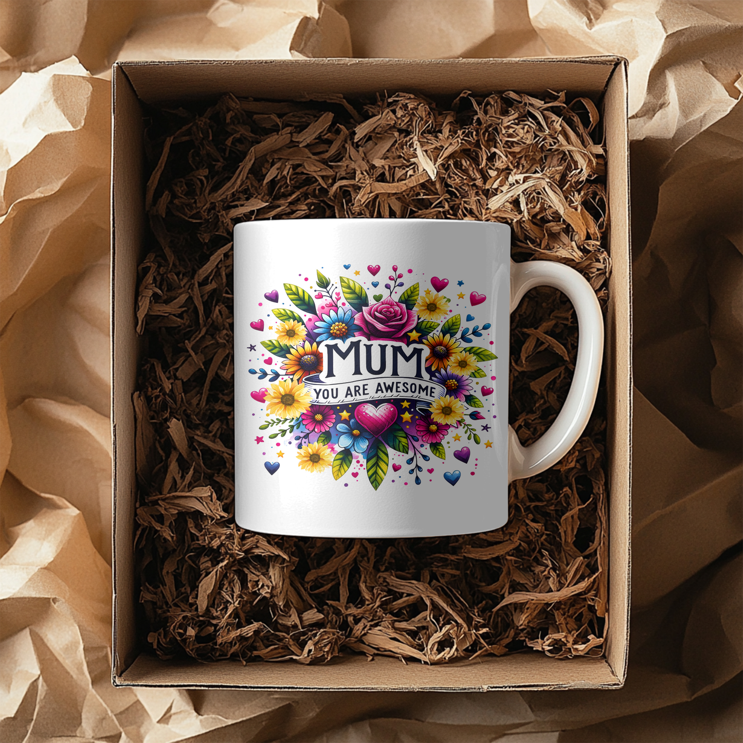 Mum You Are Awesome, Floral Coffee 11oz Mug