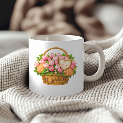 Personalized Mother’s Day Flower Basket 11oz Mug