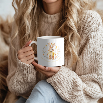 Sunshine, Blossom & Bunny Kisses Spring Yellow Design 11oz Mug